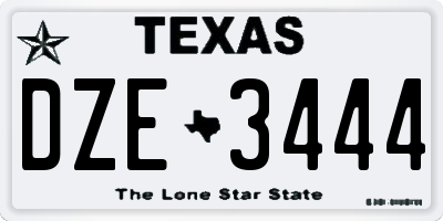 TX license plate DZE3444