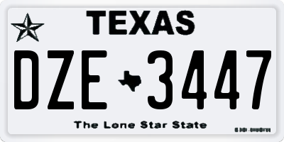 TX license plate DZE3447