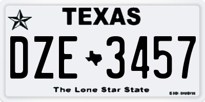 TX license plate DZE3457