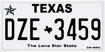 TX license plate DZE3459