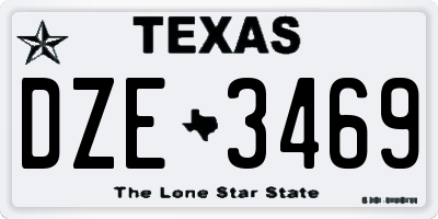 TX license plate DZE3469