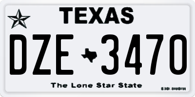 TX license plate DZE3470