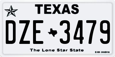 TX license plate DZE3479