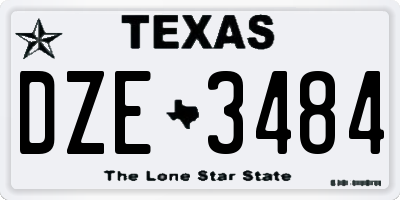 TX license plate DZE3484