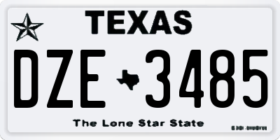 TX license plate DZE3485