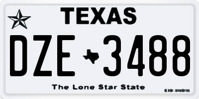 TX license plate DZE3488