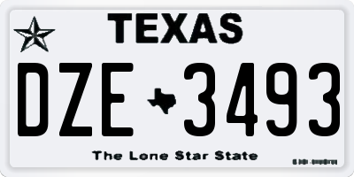 TX license plate DZE3493