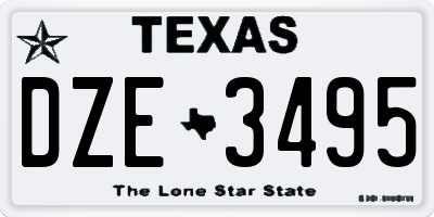 TX license plate DZE3495