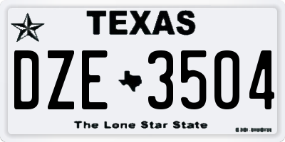 TX license plate DZE3504