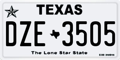TX license plate DZE3505
