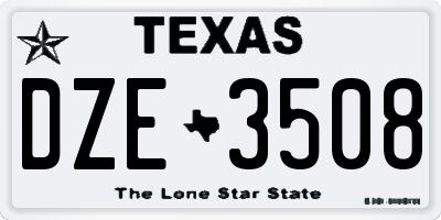TX license plate DZE3508
