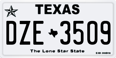 TX license plate DZE3509
