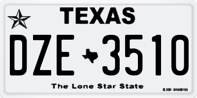 TX license plate DZE3510