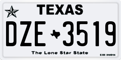 TX license plate DZE3519