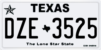 TX license plate DZE3525