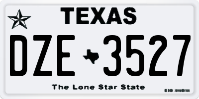TX license plate DZE3527