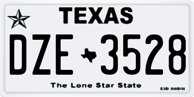 TX license plate DZE3528