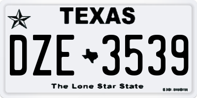 TX license plate DZE3539