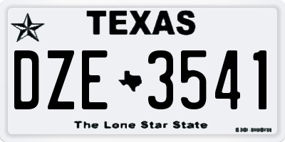 TX license plate DZE3541