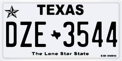 TX license plate DZE3544