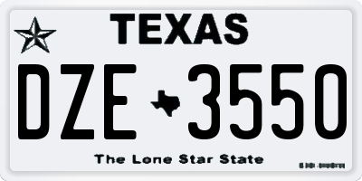 TX license plate DZE3550