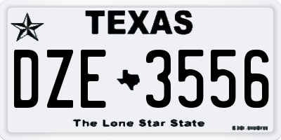 TX license plate DZE3556