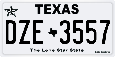 TX license plate DZE3557