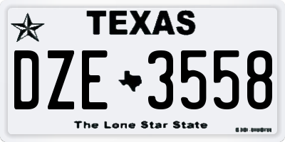 TX license plate DZE3558