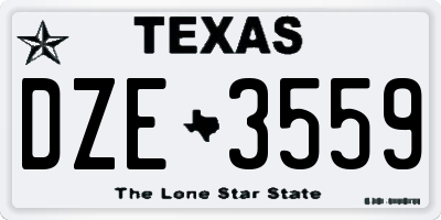 TX license plate DZE3559