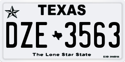 TX license plate DZE3563