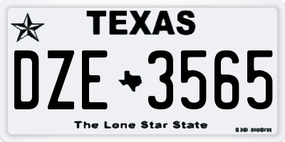 TX license plate DZE3565