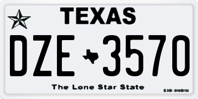 TX license plate DZE3570