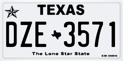 TX license plate DZE3571
