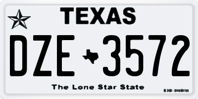 TX license plate DZE3572