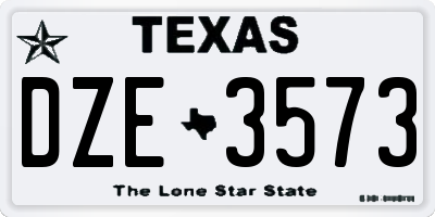 TX license plate DZE3573