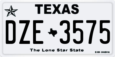 TX license plate DZE3575