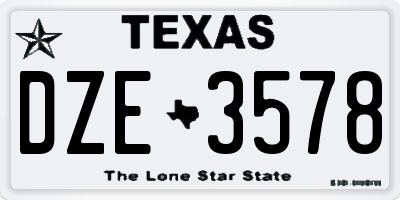 TX license plate DZE3578