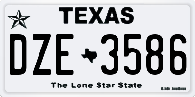 TX license plate DZE3586