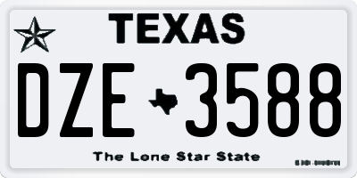 TX license plate DZE3588