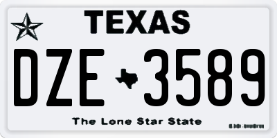 TX license plate DZE3589