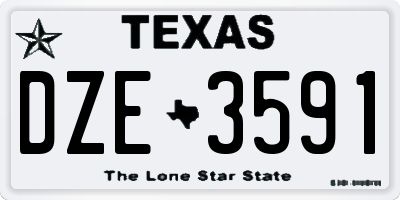 TX license plate DZE3591