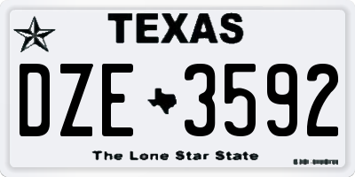 TX license plate DZE3592
