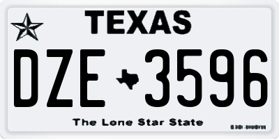 TX license plate DZE3596