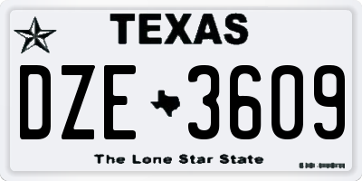 TX license plate DZE3609