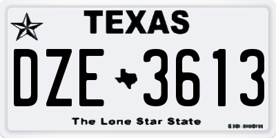 TX license plate DZE3613