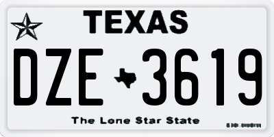 TX license plate DZE3619