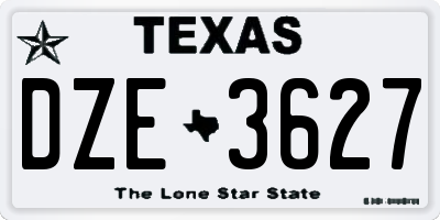 TX license plate DZE3627