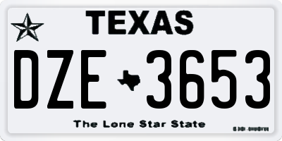 TX license plate DZE3653