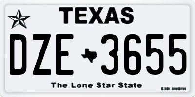 TX license plate DZE3655