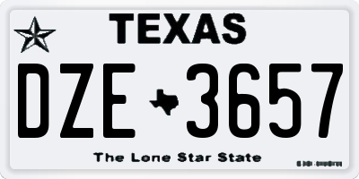 TX license plate DZE3657